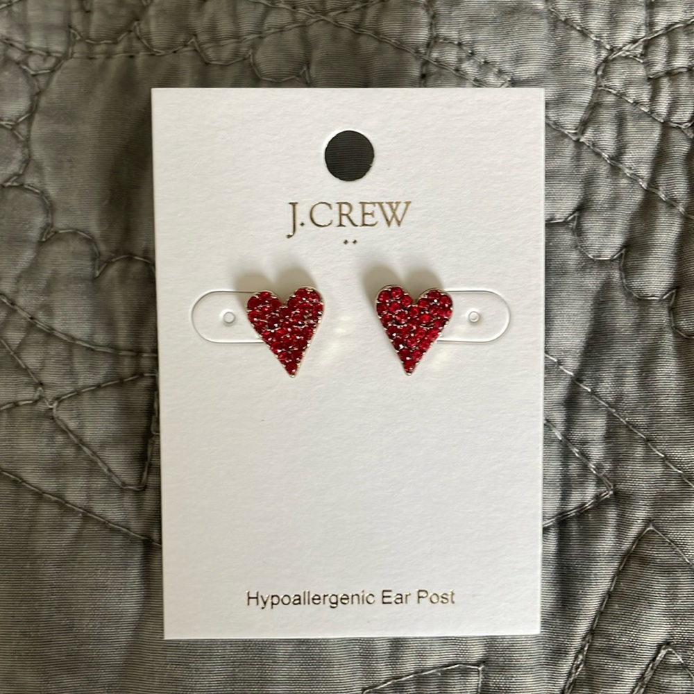 Jcrew factory heart stud earrings